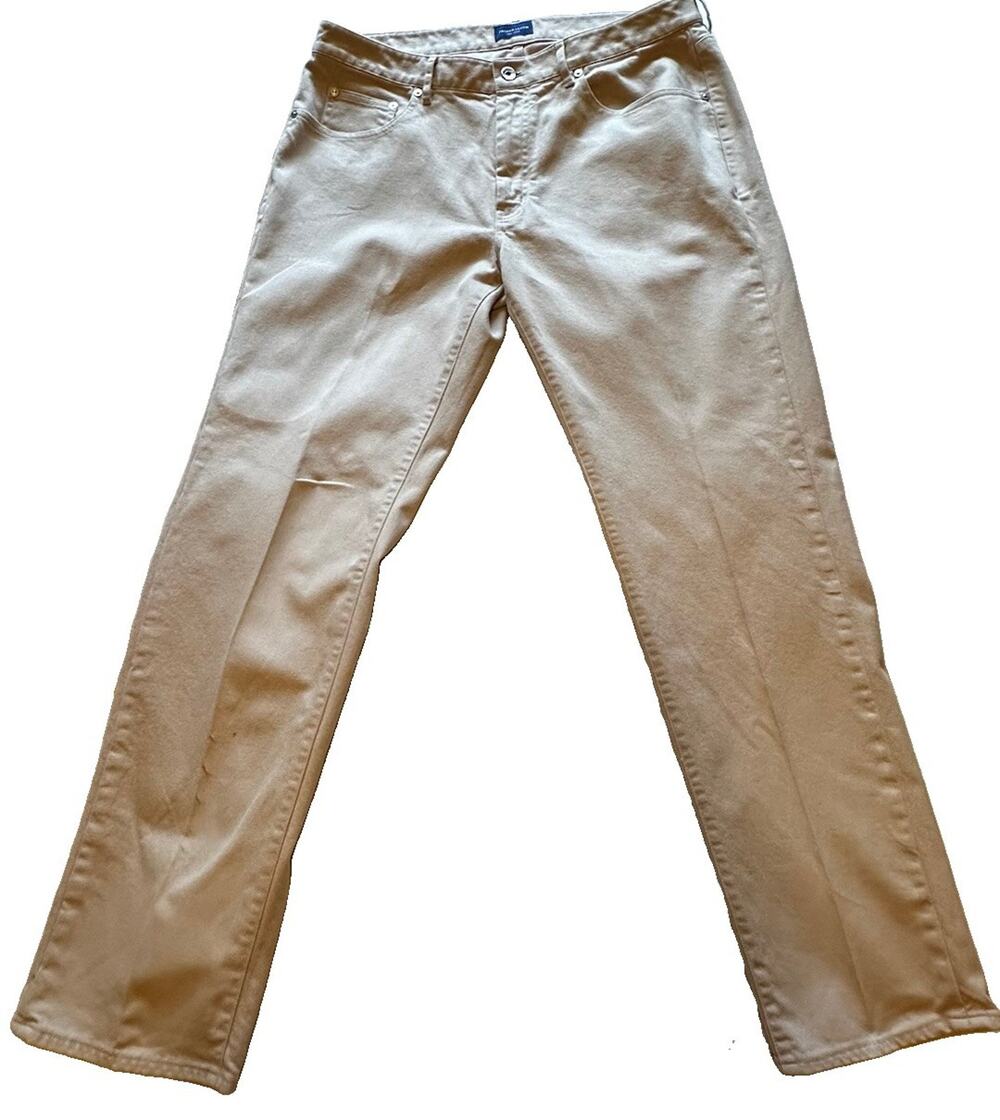Proper Cloth Pants Mens 36x31.5 Progetto Uno Beige Slub Stretch Twill 5-Pocket
